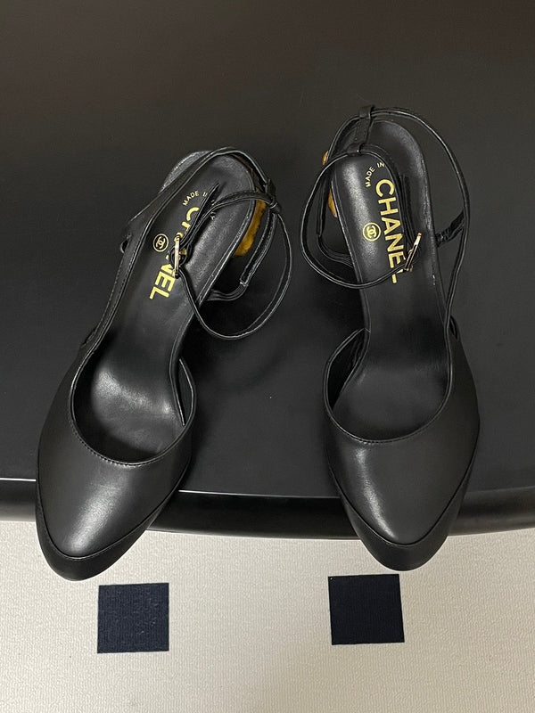 CC 26s Slingback 8.5cm Black Leather 834723