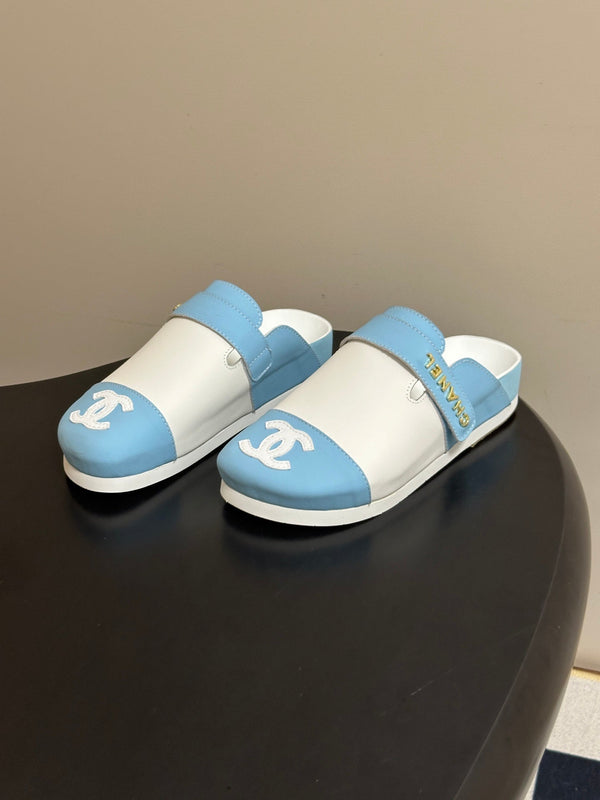 CC 26s Pool Slides Blue White Lambskin 952558