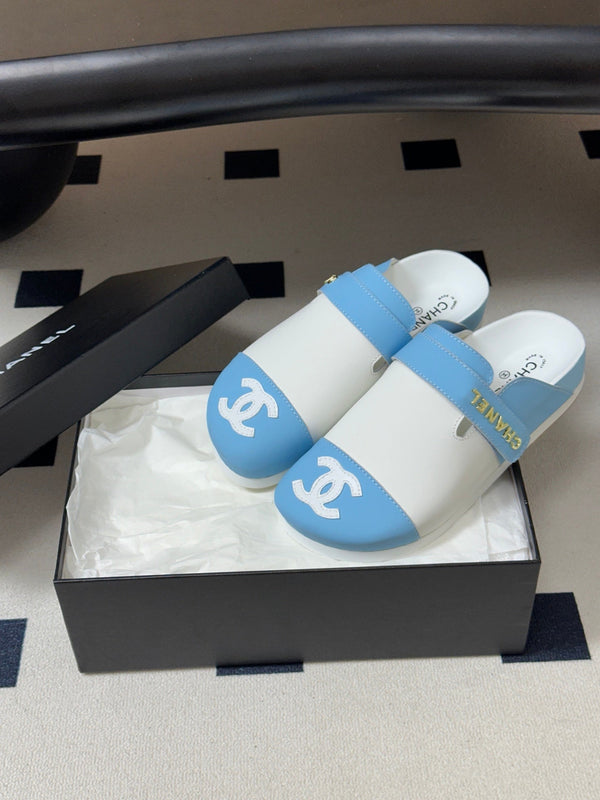 CC 26s Pool Slides Blue White Lambskin 952558