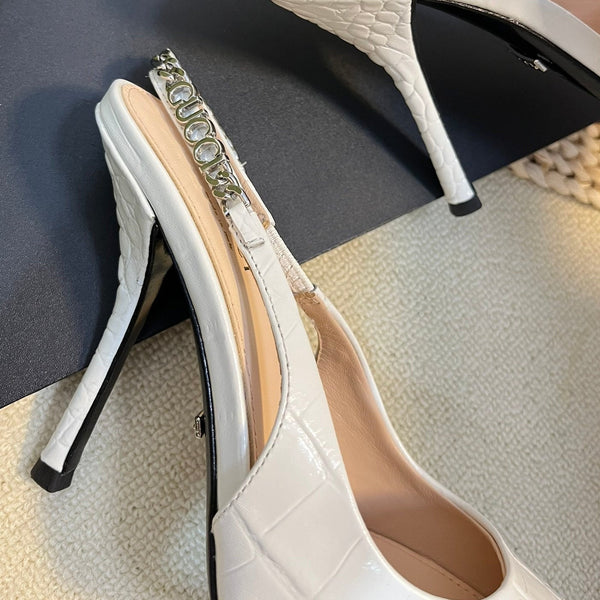 Scarpe col tacco alte da donna GG bianche