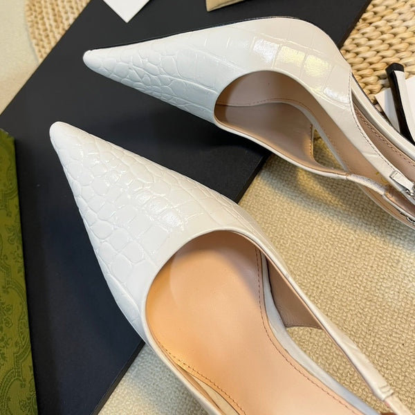 Scarpe col tacco alte da donna GG bianche