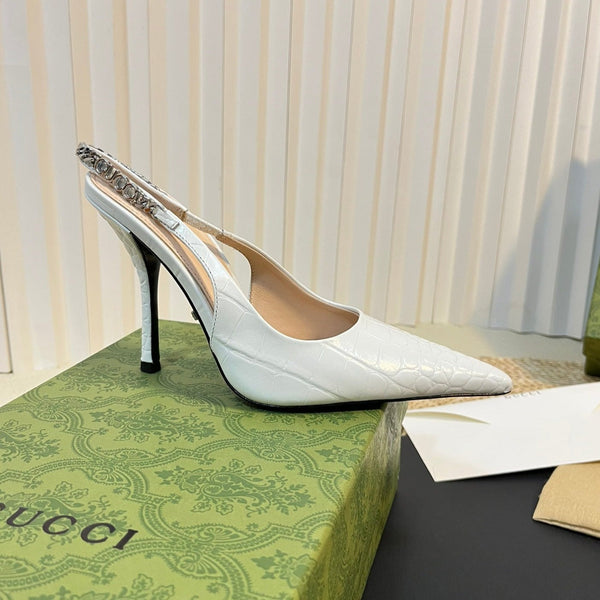 Scarpe col tacco alte da donna GG bianche