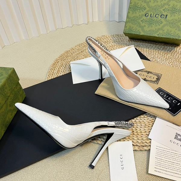 Scarpe col tacco alte da donna GG bianche