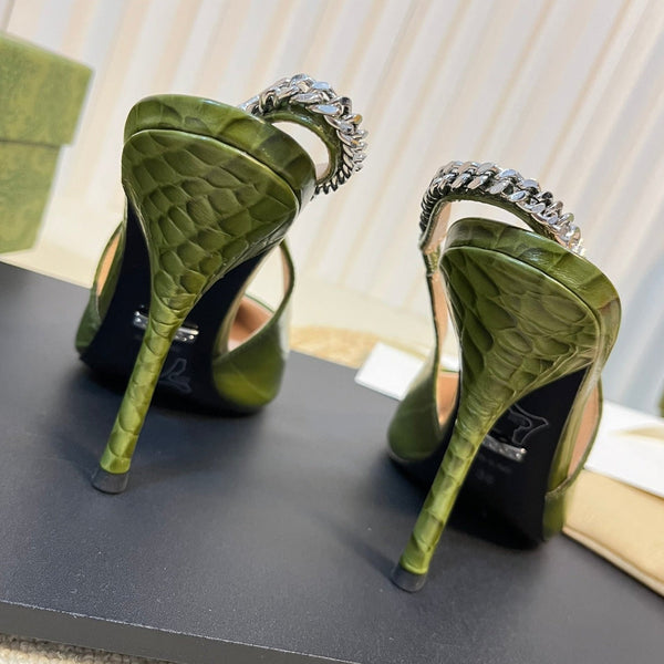 GG Women's High Heels Green Juniper