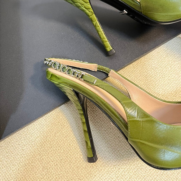 GG Women's High Heels Green Juniper