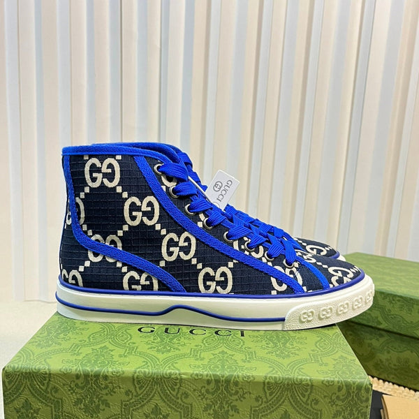 GG Tennis 1977 High Top Sneaker Black Blue Caro