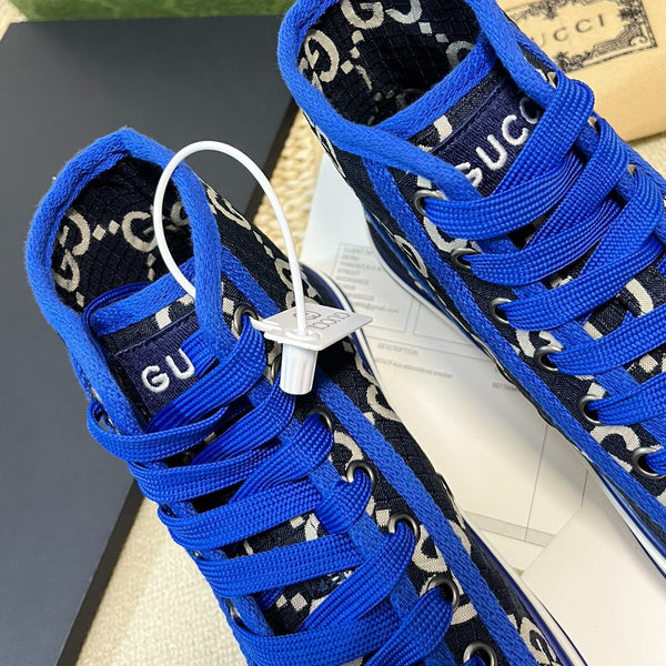 GG Tennis 1977 High Top Sneaker Black Blue Caro