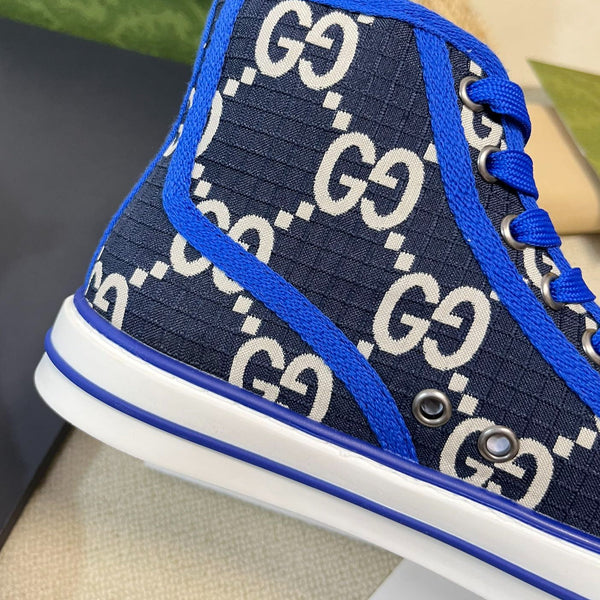 GG Tennis 1977 High Top Sneaker Black Blue Caro