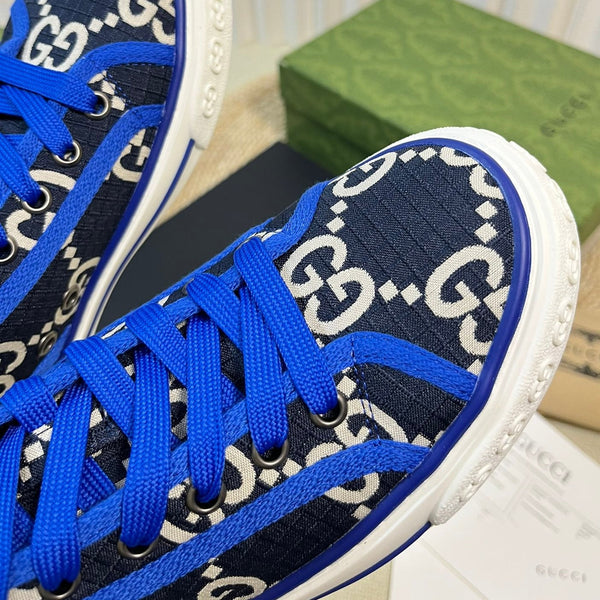 GG Tennis 1977 High Top Sneaker Black Blue Caro