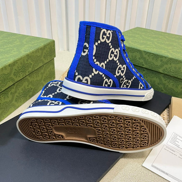 GG Tennis 1977 High Top Sneaker Black Blue Caro