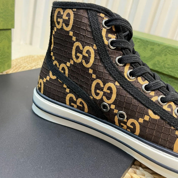 GG Tennis 1977 High Top Sneaker Black Brown Caro
