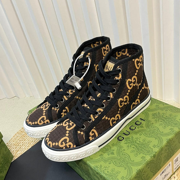 GG Tennis 1977 High Top Sneaker Black Brown Caro