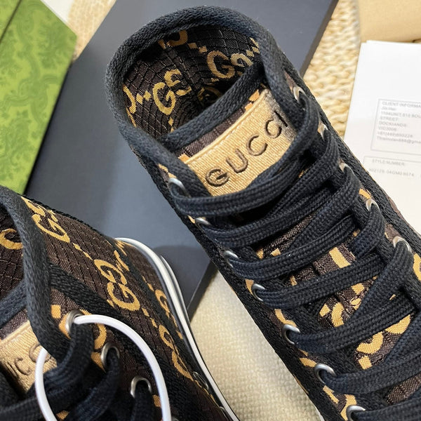 GG Tennis 1977 High Top Sneaker Black Brown Caro