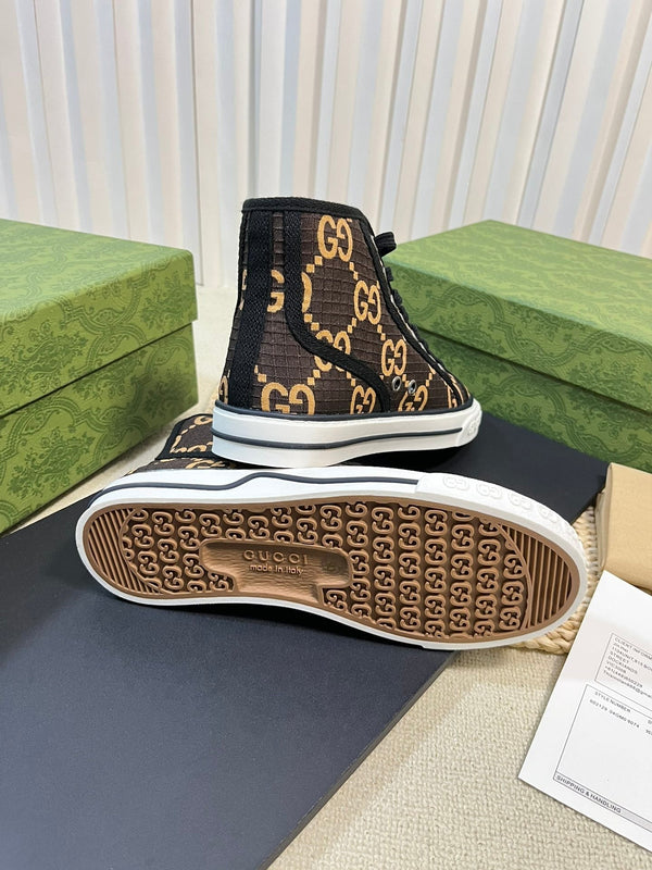 GG Tennis 1977 High Top Sneaker Black Brown Caro