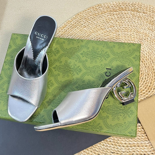 GG Women's Heeled Sandals Silver