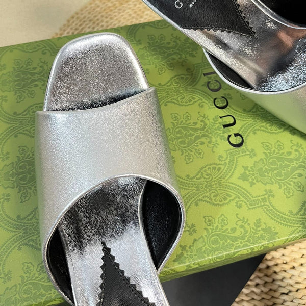 GG Women's Heeled Sandals Silver