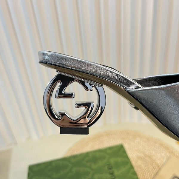 GG Women's Heeled Sandals Silver