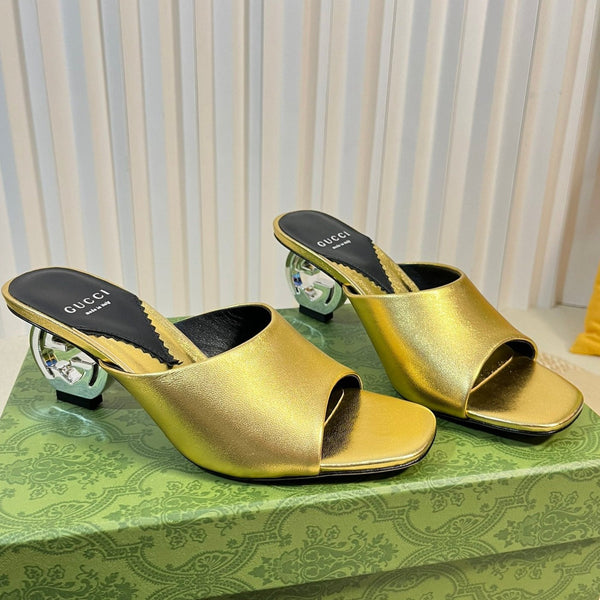 GG Women's Heeled Sandals Golden