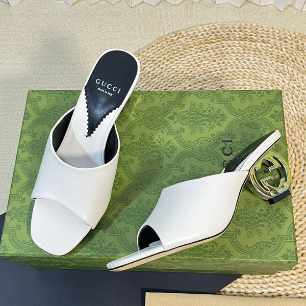 GG Women's Heeled Sandals White