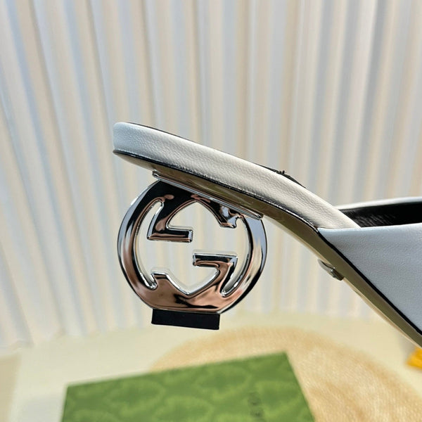 GG Women's Heeled Sandals White