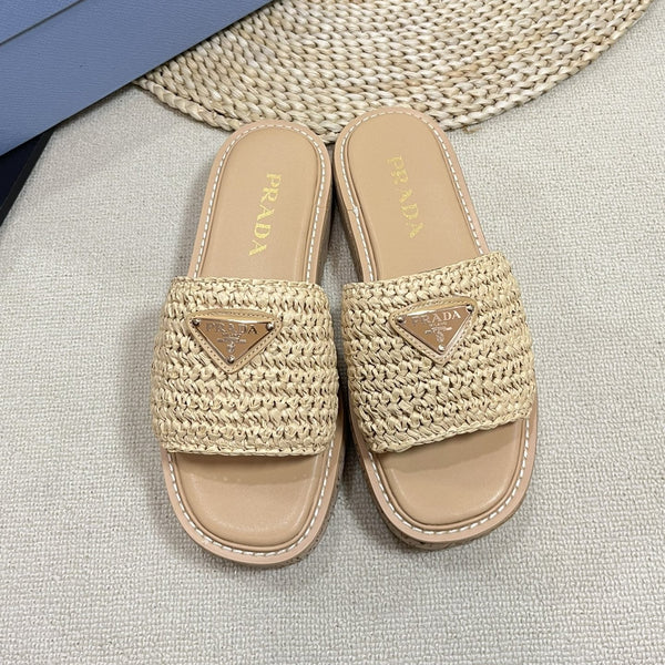 Ciabatte piatte all'uncinetto 40 leggere con suola in sughero beige
