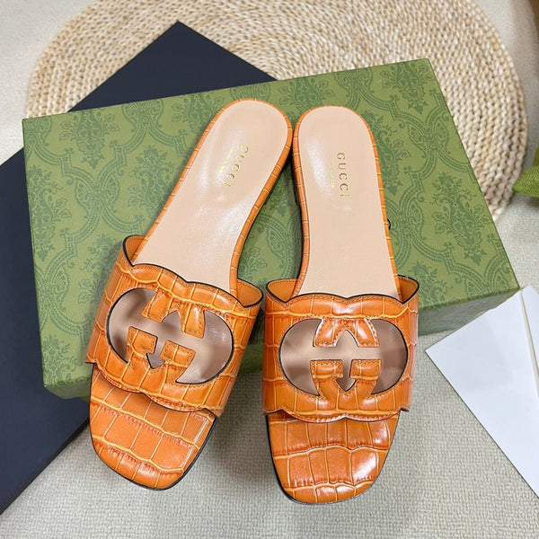 GG Cut Out Slide Sandals Gingerbread Brown