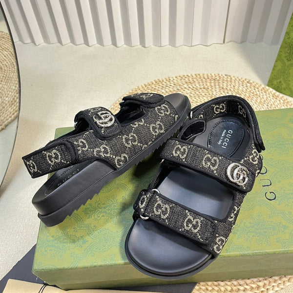 GG Sandal With Double G Black Caro