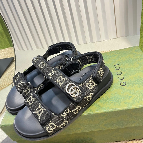 GG Sandal With Double G Black Caro