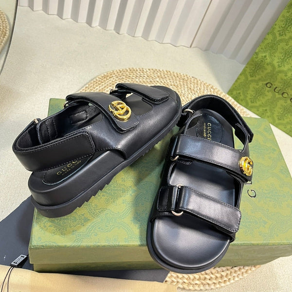 GG Sandal With Double G Black