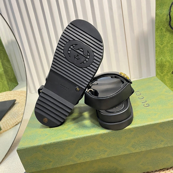 GG Sandal With Double G Black