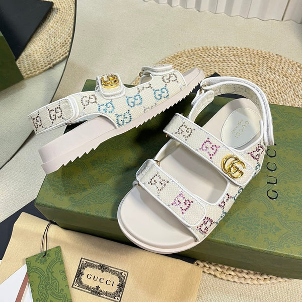 GG Sandal With Double G White