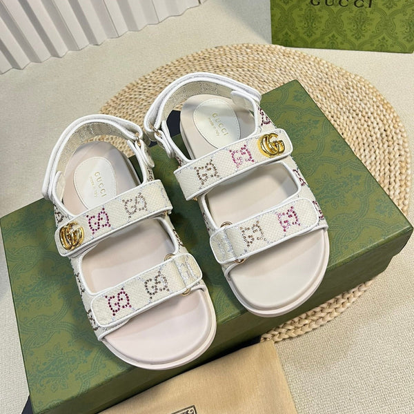 GG Sandal With Double G White