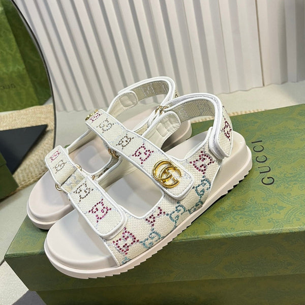 GG Sandal With Double G White