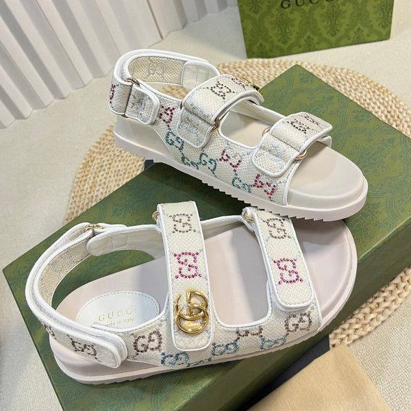 GG Sandal With Double G White