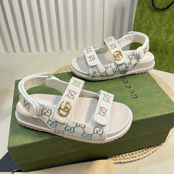GG Sandal With Double G White