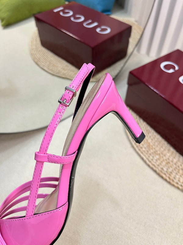DÉCOLLETÉ SLINGBACK 6 CM IN PELLE DI VITELLO LUCIDA ROSA FUSCIA