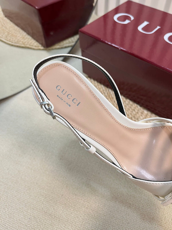 DÉCOLLETÉ SLINGBACK 6 CM IN PELLE DI VITELLO LUCIDA BIANCA