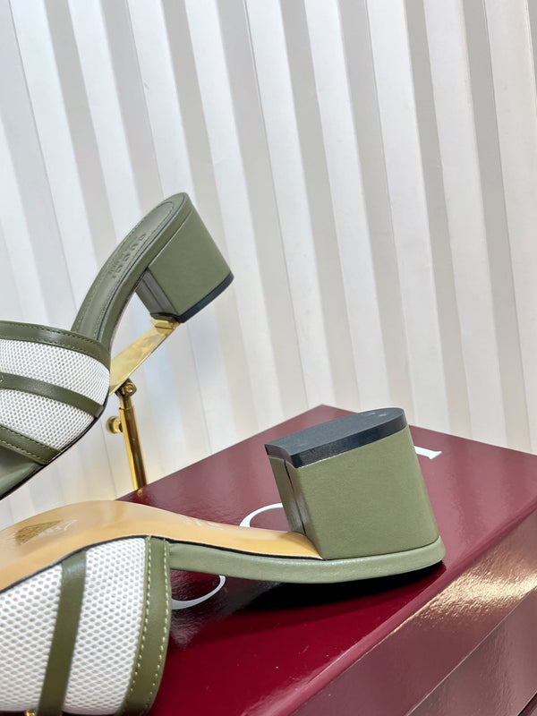 Sandali GC 25 Horsebit GG 50mm in tela di pecora verde scuro 294667