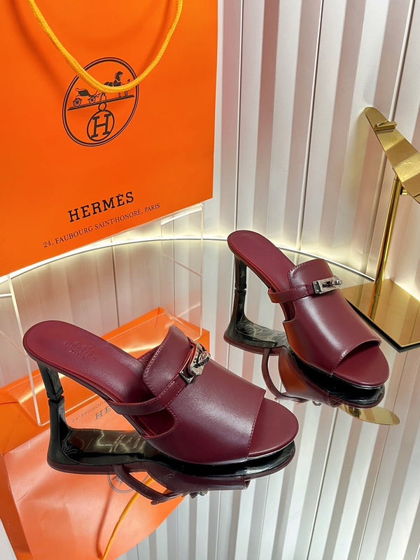 HM Sandales mignonnes en veau bordeaux 7cm 616211