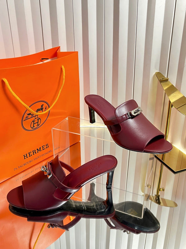 HM Sandales mignonnes en veau bordeaux 7cm 616211