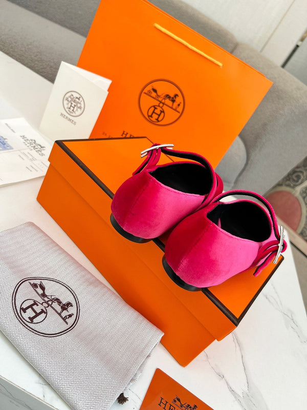 Jane Ballet Flat Dark Pink Suede 214063