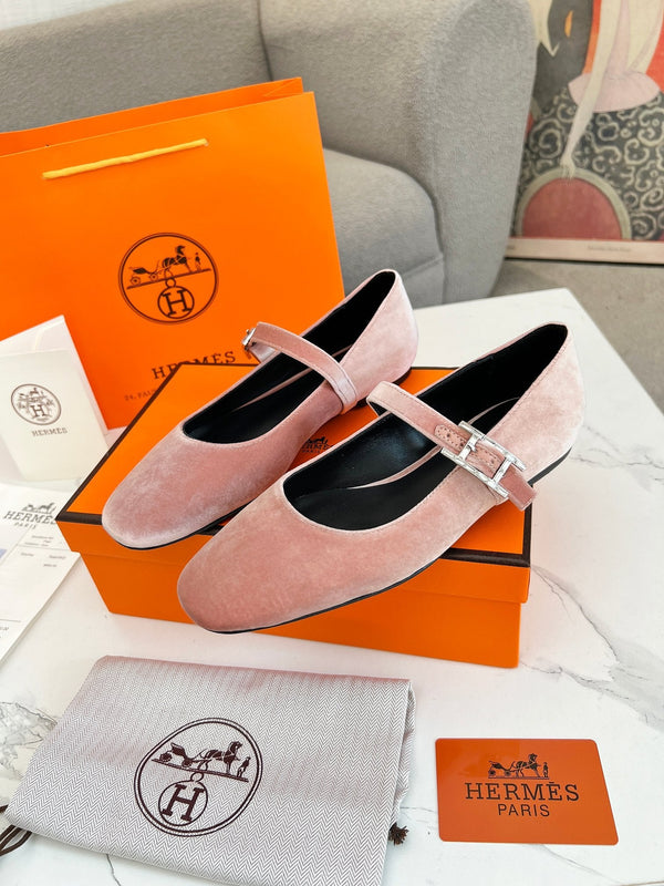 Jane Ballet Flat Pink Suede 214065