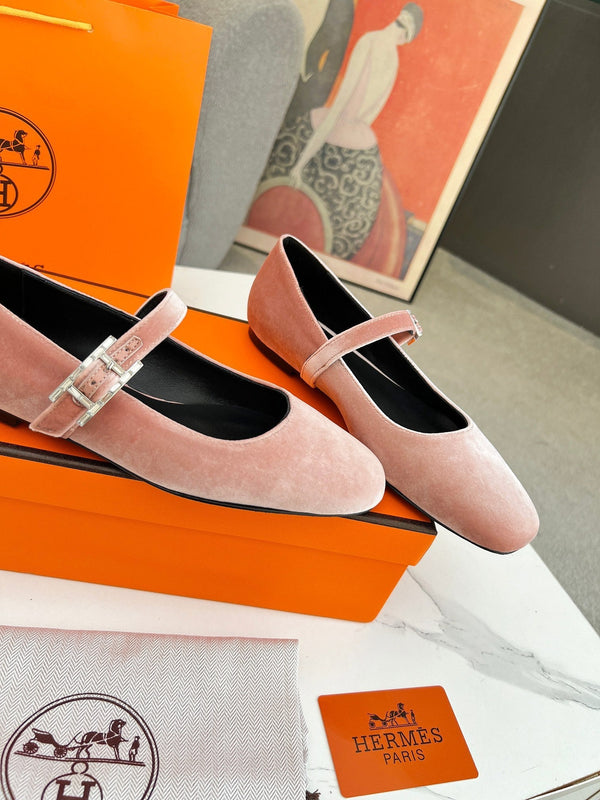 Jane Ballet Flat Pink Suede 214065