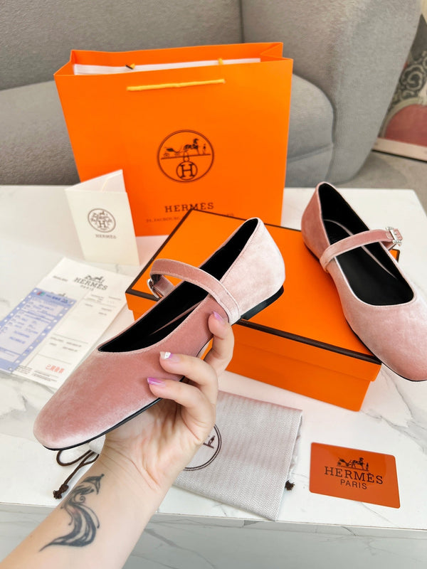 Jane Ballet Flat Pink Suede 214065