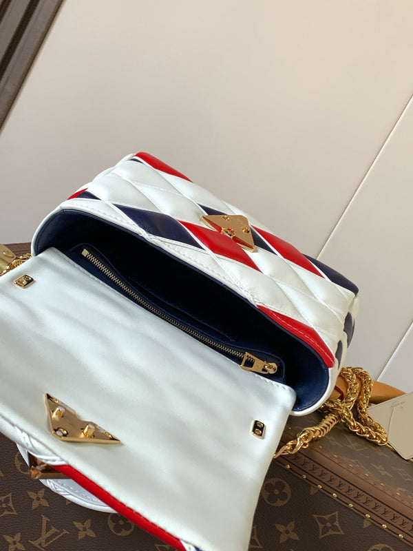 LV GO-14 MM 23cm Nero Bianco Rosso Pelle di agnello GHW