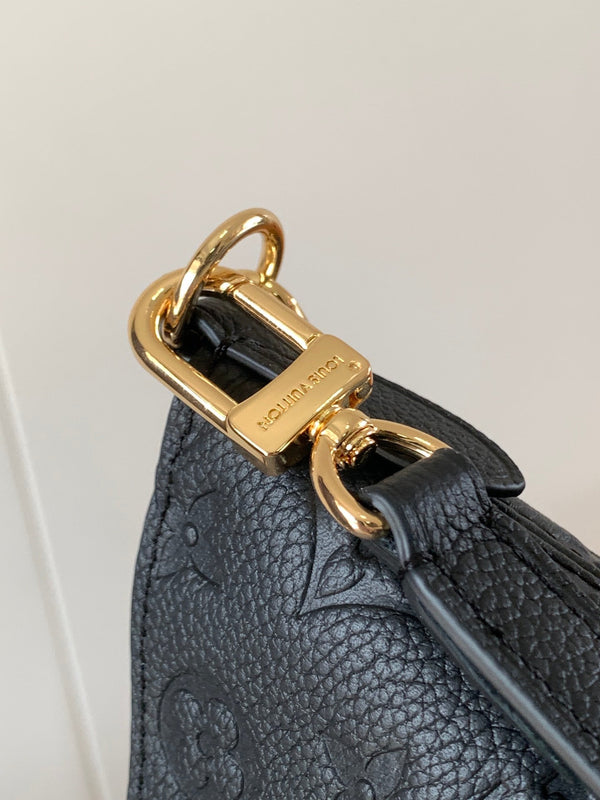 LV Boulogne PM 29cm Black Monogram Shadow Embossed Cowhide GHW