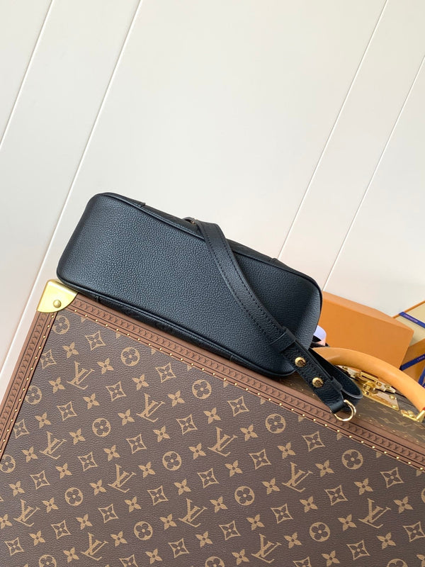 LV Boulogne PM 29cm Black Monogram Shadow Embossed Cowhide GHW