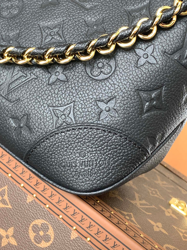 LV Boulogne PM 29cm Black Monogram Shadow Embossed Cowhide GHW