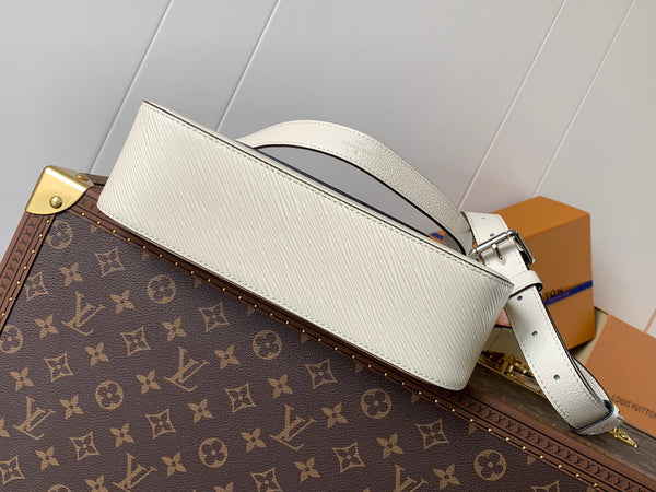 LV Hopscotch Bag 25cm White Grained Epi Cowhide Sliver HW