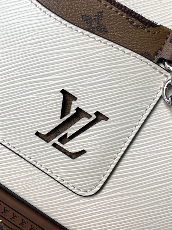 LV Hopscotch Bag 25cm White Grained Epi Cowhide Sliver HW
